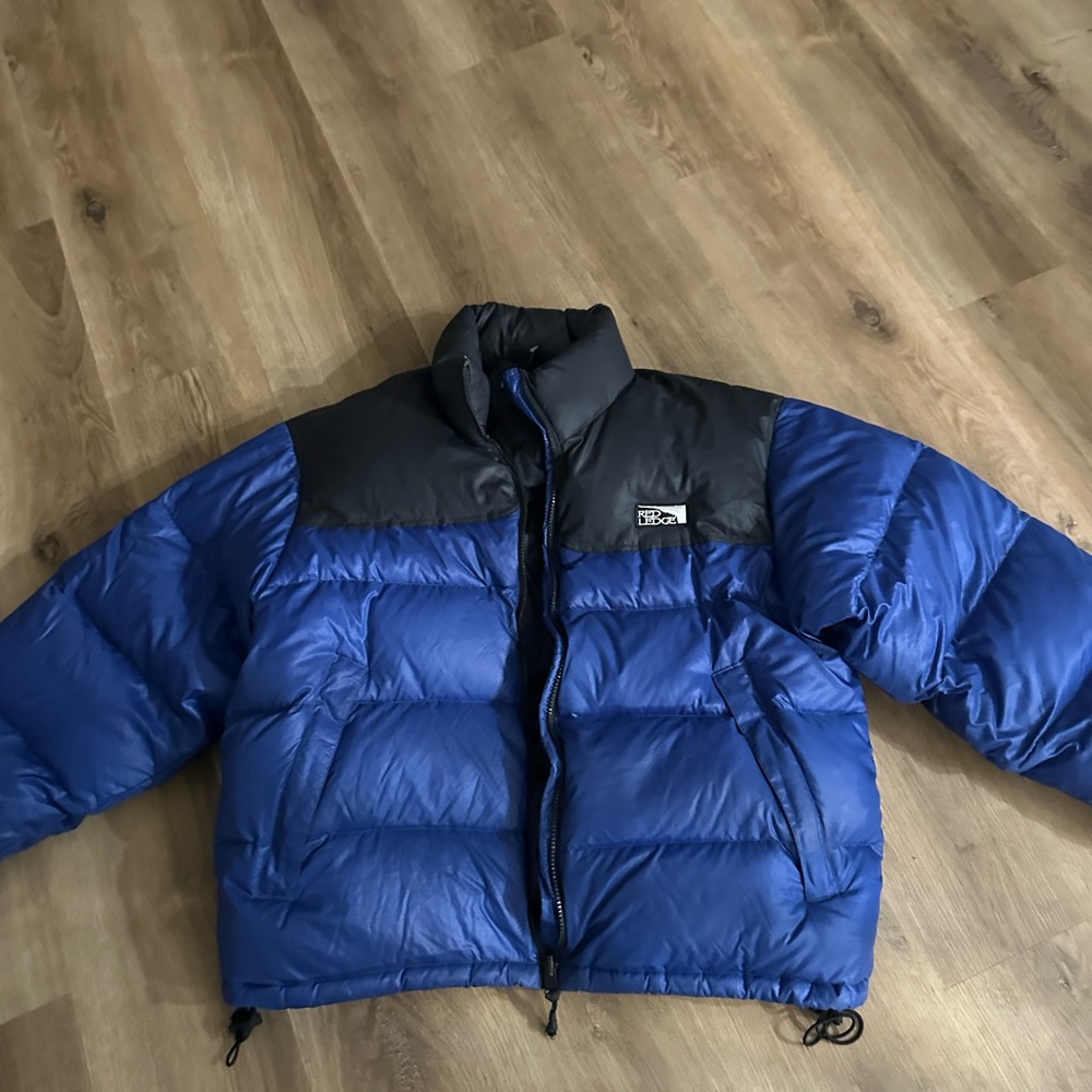 Red ledge goose down jacket